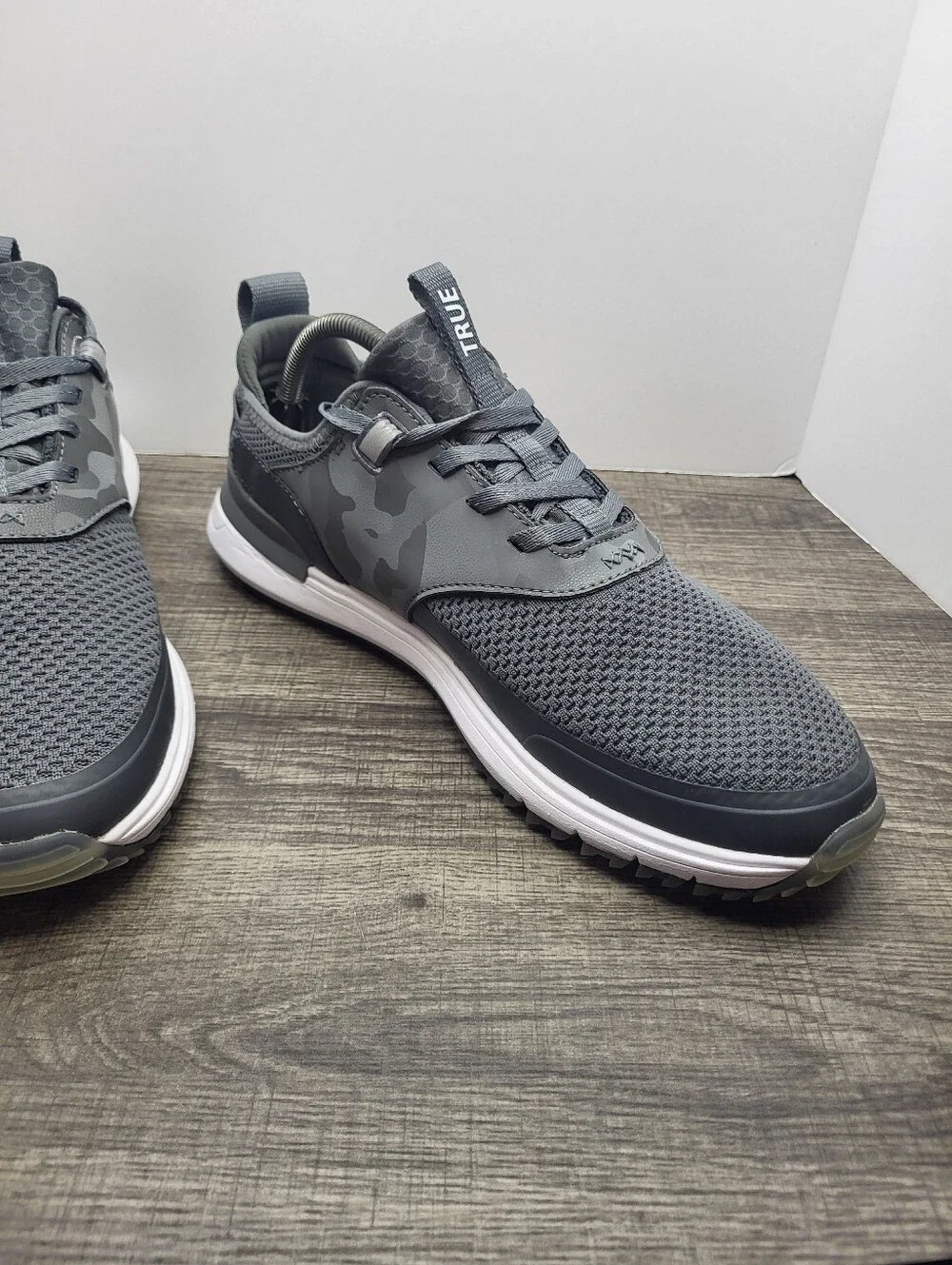 True Linkswear Wonderlux Golf Shoes Grey Knit Stretch Lace-Up Training Men's 12
